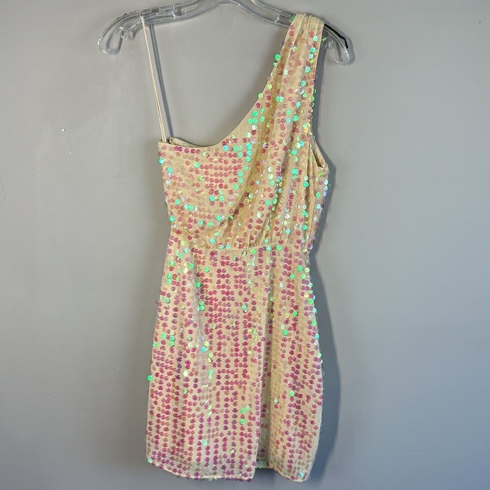 Saylor Kyrie Sequins One-Shoulder Dress Swiftie Lover Era Size XS Fairy Ethereal - Picture 9 of 16